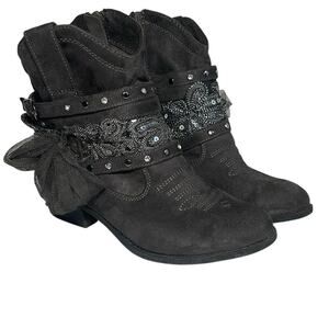 Not Rated Midas Gray Embellished Cowgirl  Boots Women's Size 6